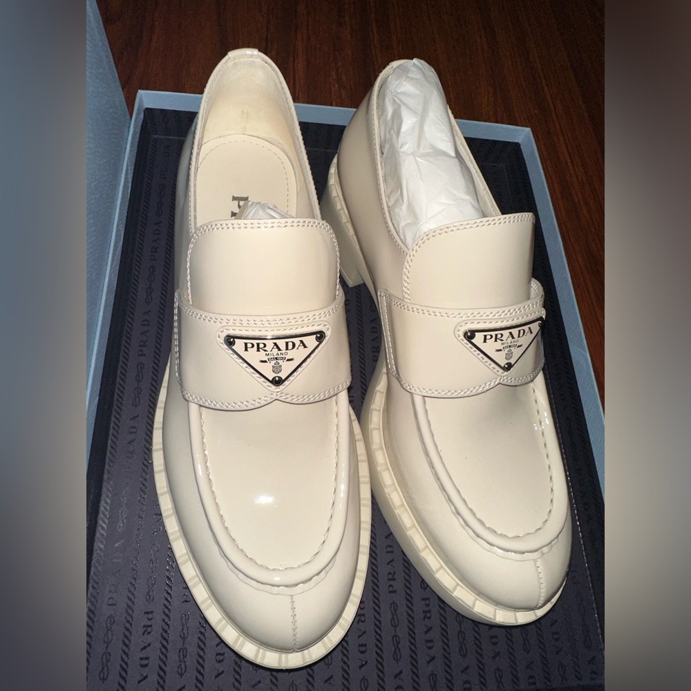 Prada Chocolate Patent Leather Loafers